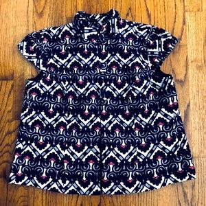 Willi Smith Cap Sleeve Pink Navy Grey Printed Jacket Women’s Sz. Small